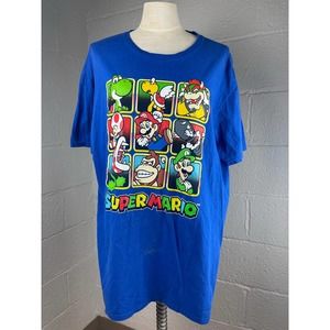 XL blue super Mario T-shirt